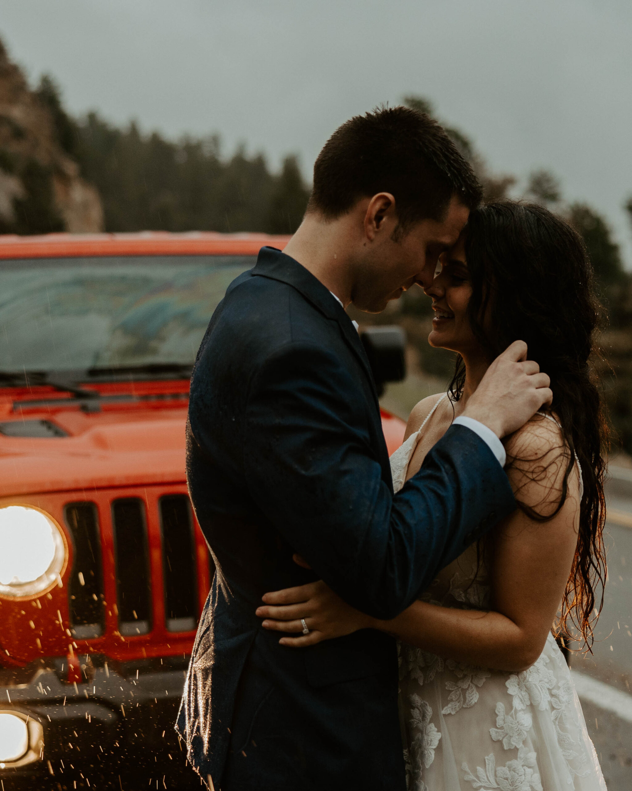 Anna & Chad's rainy day elopement in Estes Park, Colorado