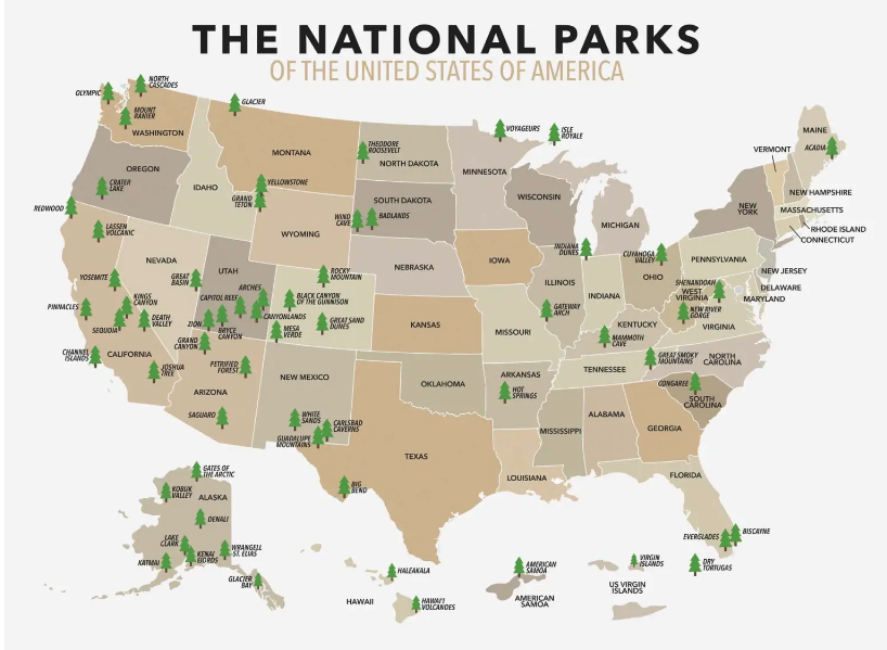 Map of National Parks
